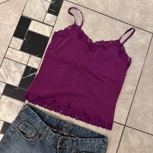 Abercrombie & Fitch Magenta Lace Cami Top